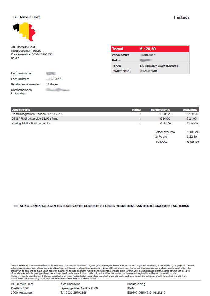 bedomeinhost-factuur-of-aanbieding-overview